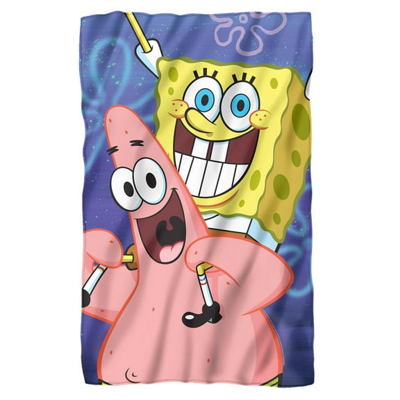 Spongebob Blanket, 36"x58" Spongebob and Patrick Cropped Fleece Blanket