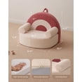 thumbnail image 3 of Toddler Chair Comfy, Foam Kids Chair with Soft Teddy Plush, Toddler Reading Chair with Cute Rainbow Designs- Light Cream, 3 of 18