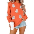thumbnail image 2 of XSMGTUI Halloween Women's Sweatshirt Crew Neck Ghost Fall Pumpkin Long Sleeve Casual Witch Oversized Pullover Soft Comfortable Cute Vintage Graphic Top, 2 of 6