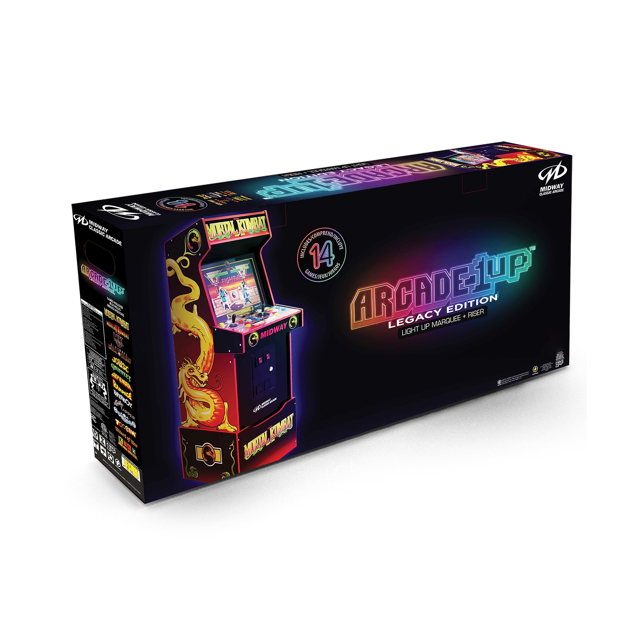  Arcade1Up Mortal Kombat Arcade Machine, Midway Legacy 30th  Anniversary Edition for Home - 14 Classic Games : Toys & Games