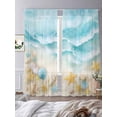 thumbnail image 3 of Ocean Beach Sheer Curtains 2 Panels Set Gradient Blue Ocean Sea Star Shell Beach Sheer Window Curtains Light Filtering Rod Pocket Voile Drapes for Bedroom Living Room 52"X108", 3 of 8
