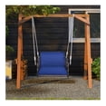 thumbnail image 6 of Hanging Chair Swing Seat with Cushions - Single Person Patio Porch Swing - Heavy Duty Metal Frame, PE Rattan, Backyard Relaxation, 6 of 9