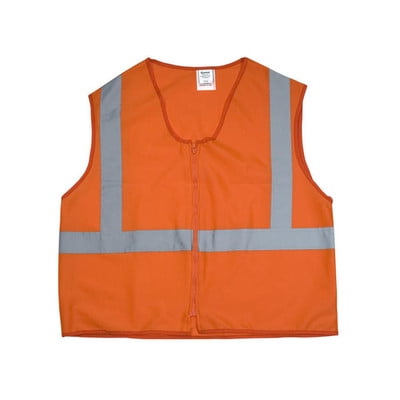 

Mutual Industries 84910-0-105 ANSI Class 2 Non Durable Flame Retardant Vest Solid Orange 2xlarge