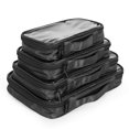 thumbnail image 1 of Cubos de embalaje Damero Clear para neceser, 4 unidades, nailon negro, 1 of 7