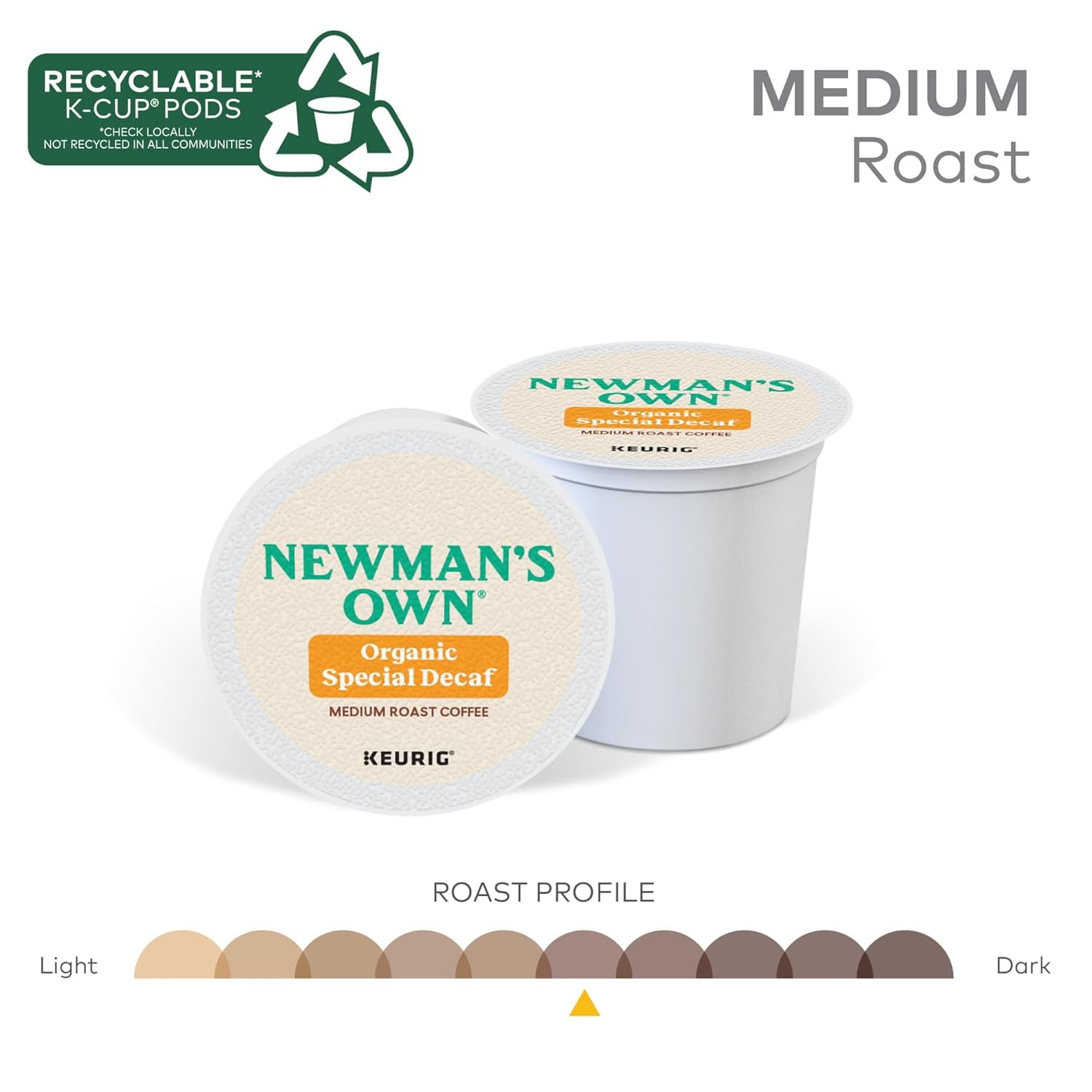 Newman's Own Organics Special Blend Decaf Keurig Single-Serve K-Cup Pods, Medium Roast Coffee, 72 Count