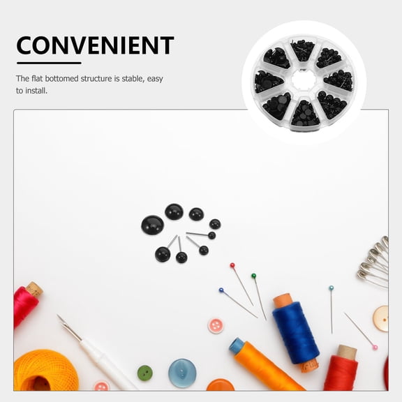 AURARMLET Black Plastic Set for Crochet Dolls, Flat Back Realistic Craft Eyeballs, and Secure for Projects