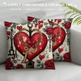 thumbnail image 3 of JEUXUS   Pack Valentine's Day Pillow Covers Decoration,Buffalo Plaid Farmhouse Red Love Locks Heart Valentine Throw Pillows Cushion Case Couch Decor for Valentine's Day Home Outdoor Decor, 3 of 5