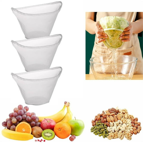 Duslogis 3Pcs Cheese Cloth Bag for Straining, Cotton Cheesecloth Bags Nut Milk Bag Reusable Straining Bags Cheesecloth for Cooking, Baking, Juicing, Cheese Making (14.6inch,Small)