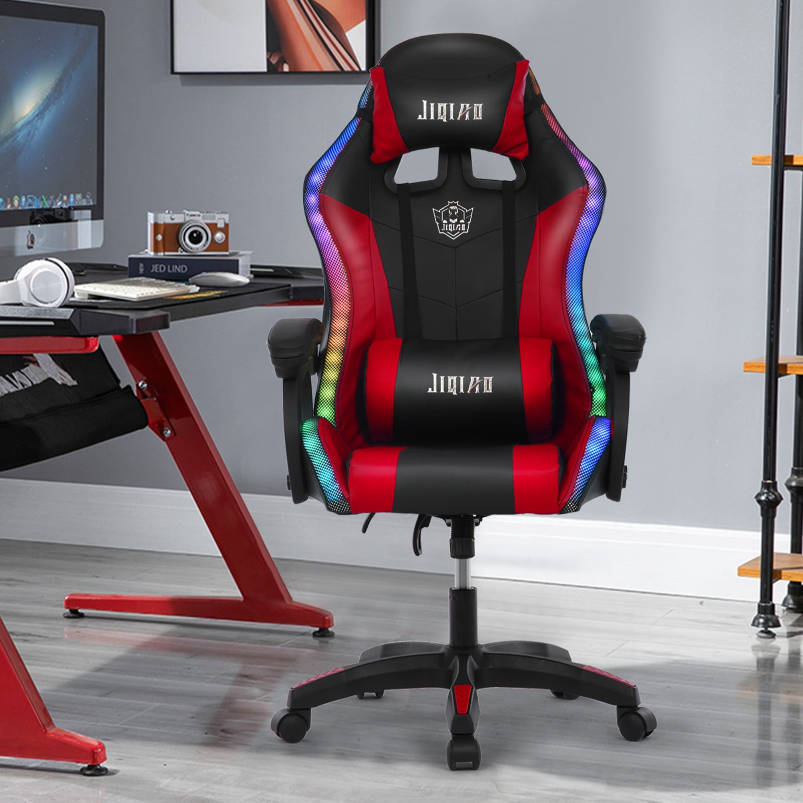 Details about   Game Chair Ergonomic Racing Office Neon Multiple Colors LeatherSoft Upholstery 