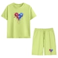 thumbnail image 6 of Kids 4th of July Green Outfit, Unisex Patriotic T-Shirt and Shorts Set 100% Cotton Independence Day Summer Clothes for 3-12 Years,Size 4 T, 6 of 9