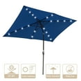 thumbnail image 1 of Yescom Parasol Rectangulaire d'Extérieur 10 X 6,5 Pi à DEL Solaires avec Manivelle Inclinable pour Table, Marché, Cour, Terrasse, Piscine, Fête, Bleu Marine, 1 of 9