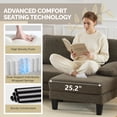 thumbnail image 3 of Ktaxon U-Shaped Sectional Sofa Set with Chaise, 4-Seater Blended Chenille Couch for Living Room, Apartment, Easy Assembly Brown, 3 of 7