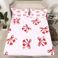 thumbnail image 2 of Erosebridal Lips Bowknot Sheet Set Twin,Pink Red Bedding Sets Twin Size,Kawaii Bow Twin Sheet Sets,Breathable Teenager Bedroom Decor,3pcs, 2 of 7