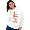 thumbnail image 4 of Keep Calm and Say Boo Halloween Unisex Plus Fleece Graphic Sweatshirt Brisco Brands 5X, 4 of 5