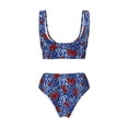 thumbnail image 6 of Rocae Abstract Colorful Butterflies for Bikini Set for Women Two Piece Sexy High Swimsuits Split Crossover Bikini X-Large, 6 of 9