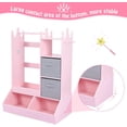 thumbnail image 4 of Garvee Girls' Dress Up Storage with Light & Mirror, Kids Armoire with Clothing Rack and Storage Bin, Pink, 4 of 5