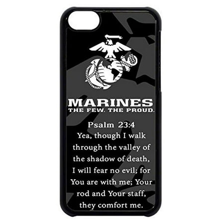Marine Corps Iphone 4 Case Ganma USMC Marines Prayer Psalm 23 4 Marine Corps Rubber Silicon Black Case Cover Case For iPhone 8 PLUS ()