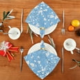 thumbnail image 4 of Qxltty Light Blue Background with White Floral Pattern Napkins 20×20in Perfect for Parties Dinners Weddings Cocktail Housewarming Cloth Napkins Set of 6, 4 of 8