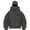 Dark Gray, variant on Men's Y2K Street Double Hat Oversized Hoodie Black Full Face Mask Zip Hoodie with Embroidery