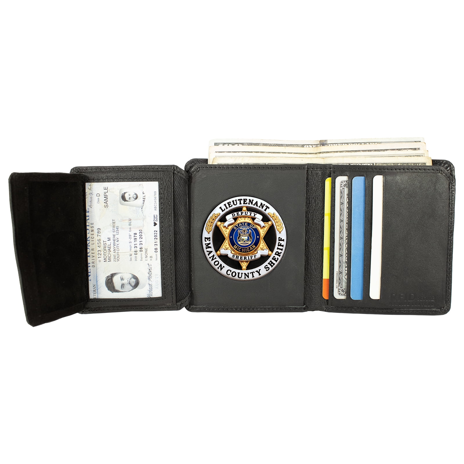 Genuine Leather ID Badge Holder for Police, Law Enforcement Officer