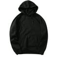 thumbnail image 2 of Men Hoodies Men Hoodie Pullover Hop Solid Fall Casual Long Sleeve Men's Sweatshirts Black L, 2 of 6