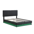 thumbnail image 4 of Furvclv Full Size/Queen Size Lift Up Storage Bed With Hydraulic System And 16-Color LED Light, Modern Platform Bed Frame With Sockets And USB Ports For Boys Girls Teens, 4 of 9