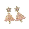 thumbnail image 3 of Pendientes de árbol de Navidad, pendientes de diamantes de imitación, pendientes navideños estéticos de moda Estilo A, 3 of 9