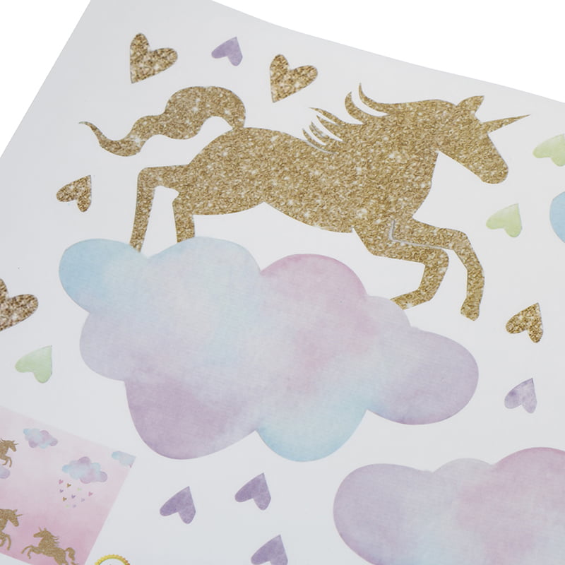 Cartoon Unicorns cloud Horse Wall Stickers for Girls Bedroom Decor Animal Dec_BE