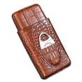 thumbnail image 1 of Humidor de Cuero Marrón Incluye Juego de Cuchillos Humidor de Cuero Botao de Viaje, 1 of 5