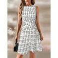thumbnail image 6 of Women'S Casual Dresses 2025 Sleeveless Striped Mini Dress High Waisted A Line Dresses White S, 6 of 9