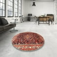 thumbnail image 4 of Ahgly Company Machine Washable Indoor Rectangle Traditional Orange Salmon Pink Area Rugs, 2' x 3', 4 of 7