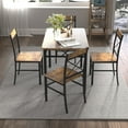 thumbnail image 3 of AENKYO 5-Piece Dining Set for 4, Space-Saving Small Kitchen Table with Chairs, Rustic Brown Industrial Farmhouse Style, 3 of 7
