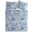 thumbnail image 3 of VCNY Home Gill 3-Piece Blue Printed Sea Plants Coastal Quilt Set, King, Adult, Unisex, 3 of 5