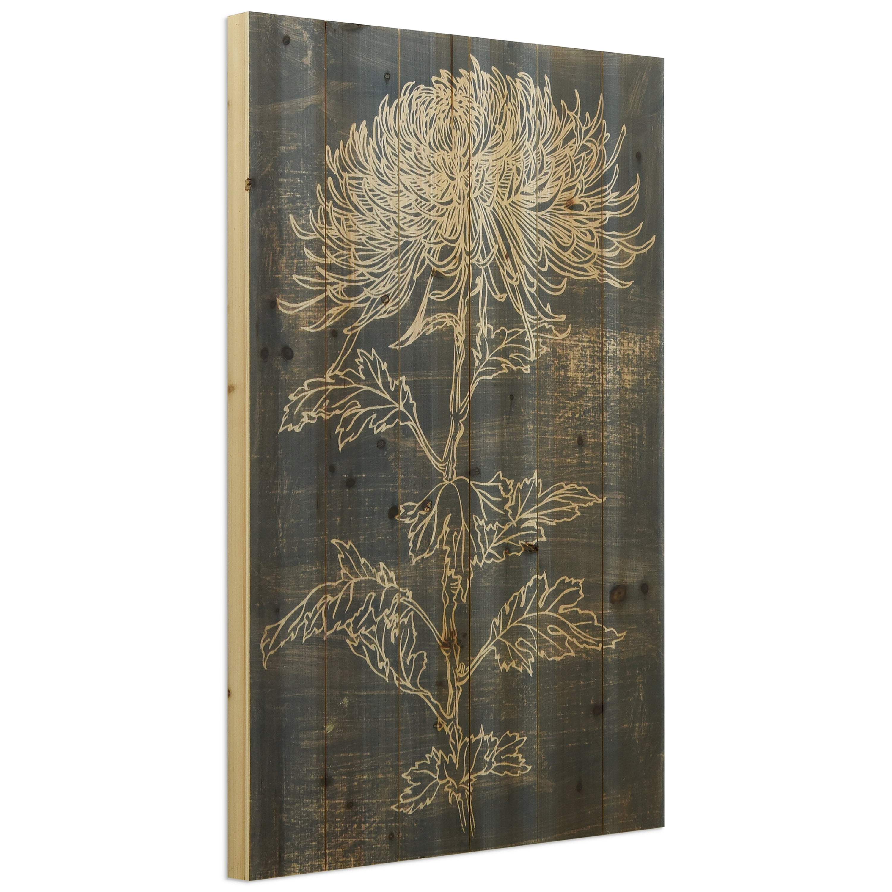 Empire Art Direct "Indigo Dance" Arte de Legno Digital Print on Solid Wood Wall Art - Grey Rustic
