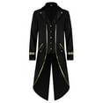 thumbnail image 3 of TiaoBug Men's Gothic Tailcoat Steampunk Jacket Medieval Frock Coat Victorian Halloween Party Cosplay Costume Black XL, 3 of 4