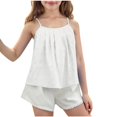 thumbnail image 1 of Mgmyaa Débardeur d'Été Décontracté à Bretelles Spaghetti pour Filles Col Rond Mignon Extensible Sans Manches T-Shirt Tendance Blouses 5-15 Ans, 1 of 7