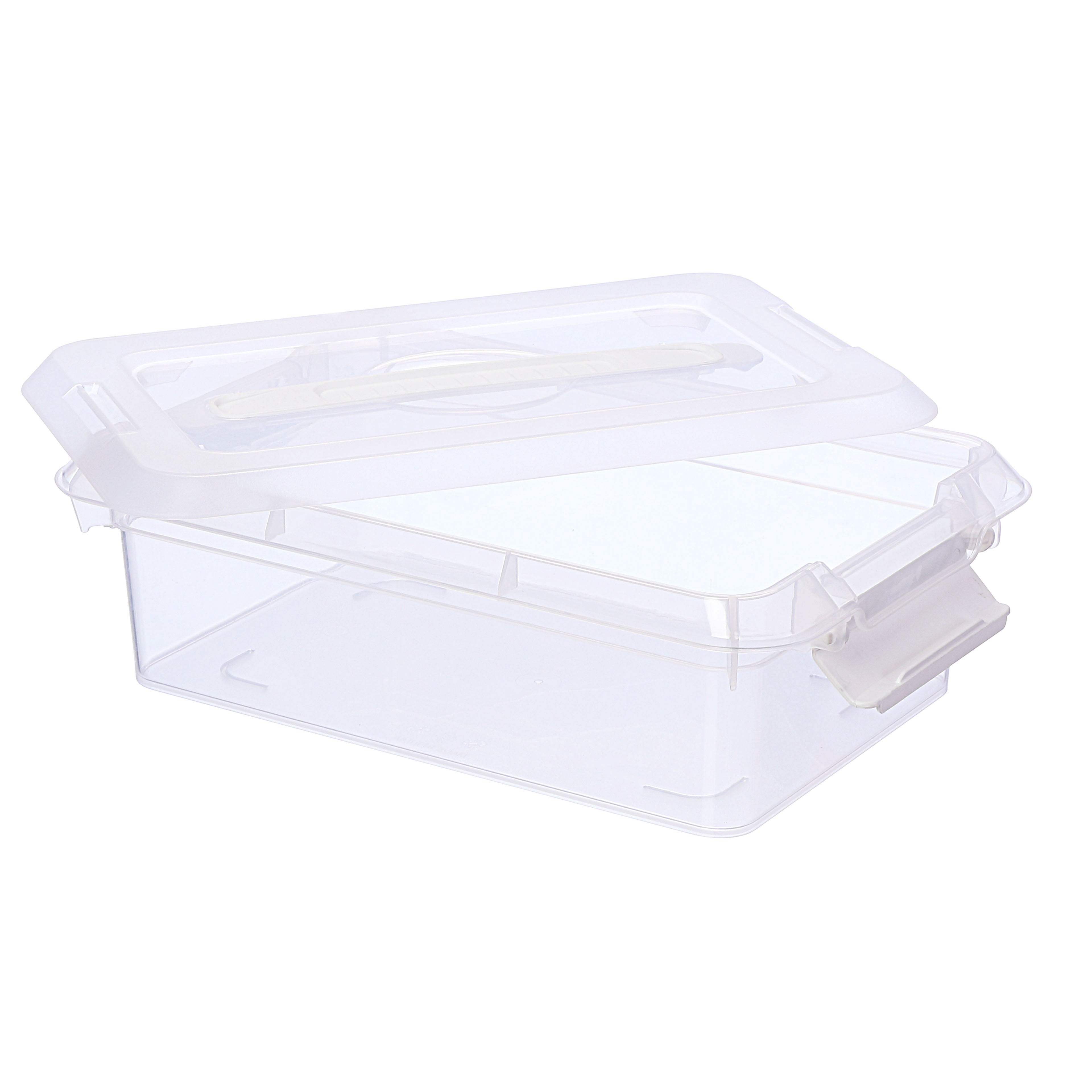 3.4 Qt. White Storage Bins with Lids by Simply Tidy – Plastic Organizer Containers for Crafts - Office & Home Storage - 6 Pack