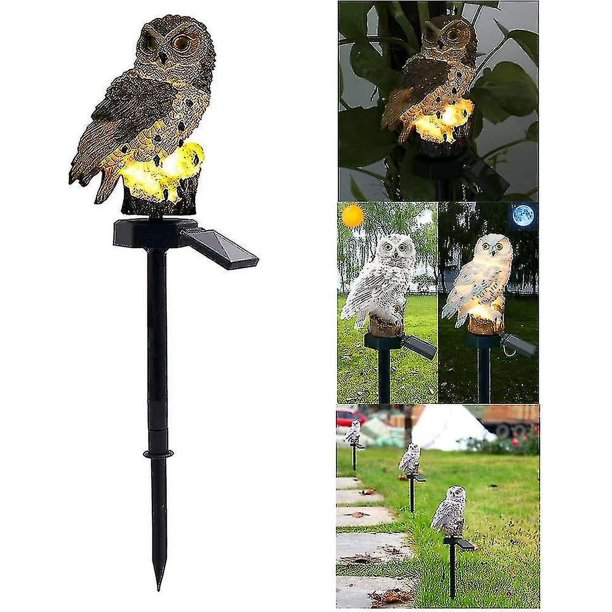 Lámpara solar de jardín LIUXGMXG Con diseño de búho gris Impermeable