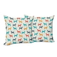 thumbnail image 6 of Ambesonne Colorful Throw Pillow Cover 2 Pack, Retro Dog, 24", Grey Red Teal, 6 of 6
