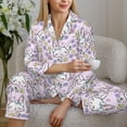 thumbnail image 6 of Uemuo Purple Rabbit Pattern Womens Pajama Sets,PJ Set for Women,Pajamas for Women Logo,Long Sleeve Pajama Set for Women,Soft Long Sleeve Top With Pants-Large, 6 of 9