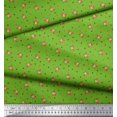 thumbnail image 2 of Soimoi Green Cotton Voile Fabric Reindeer Face & Baubles Christmas Printed Fabric 1 Yard 42 Inch Wide, 2 of 3