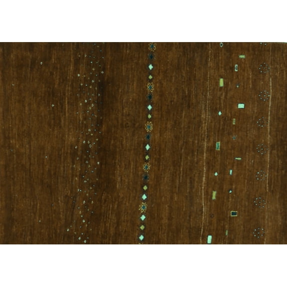 Ahgly Company Indoor Rectangle Abstract Turquoise Blue Contemporary Area Rugs, 2' x 4'