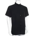 thumbnail image 4 of Calsunbaby Men Cotton Linen Short Sleeve Solid Shirts Casual Dress Tops Black L, 4 of 8