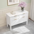 thumbnail image 5 of Martha Stewart Shaker Style Home Office 4 Drawer Lateral File Cabinet in White with Polished Brass Hardware, 5 of 14