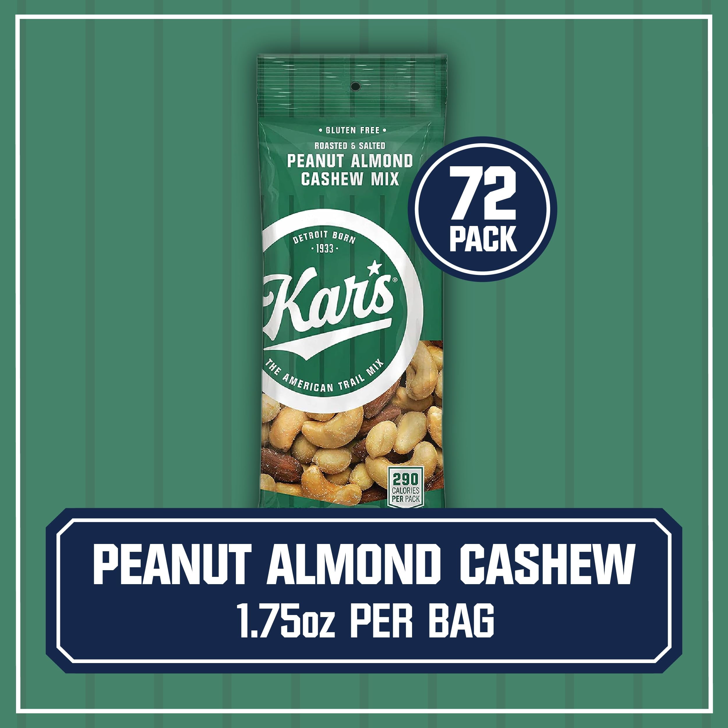 Kar’s TMH1&nbsp;Nuts Peanut Almond Cashew Mixed Nuts, 1.75 oz Individual Snack Packs - Bulk Pack of 72, Gluten-Free Snacks