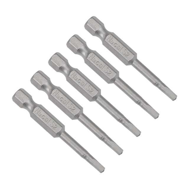 Unique Bargains 5 pcs Square Bits 1/4-Inch Hex Shank 50mm Length Magnetic SQ1 Head Screwdriver S2 Screw Driver Bit
