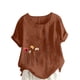 thumbnail image 1 of Camisetas de Manga Corta para las Mujeres Impreso Botón de Manga Corta Camiseta Blusa Poliéster, Ropa Casual Mirar Superior para las Mujeres, 1 of 8