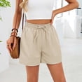 thumbnail image 6 of Casual Shorts for Women Summer Elastic Waist Wide Straight Leg Loose Lightweight Beach Shorts with Pockets, 6 of 8