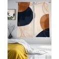 thumbnail image 3 of Brown Navy Blue Sheer Curtains 72 Inch Length 2 Panels Set, Modern Abstract Art Geometric Voile Window Treatment Rod Pocket Curtains Sheers Drapes for Bedroom/Living Room/Kitchen 52"x72"x2, 3 of 7