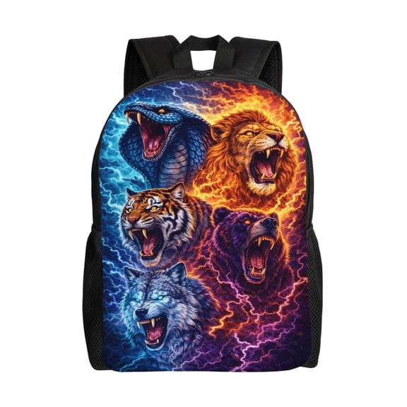Epic Wild Animals Backpack Full Front Print Travel Laptop Bag for Men and Women